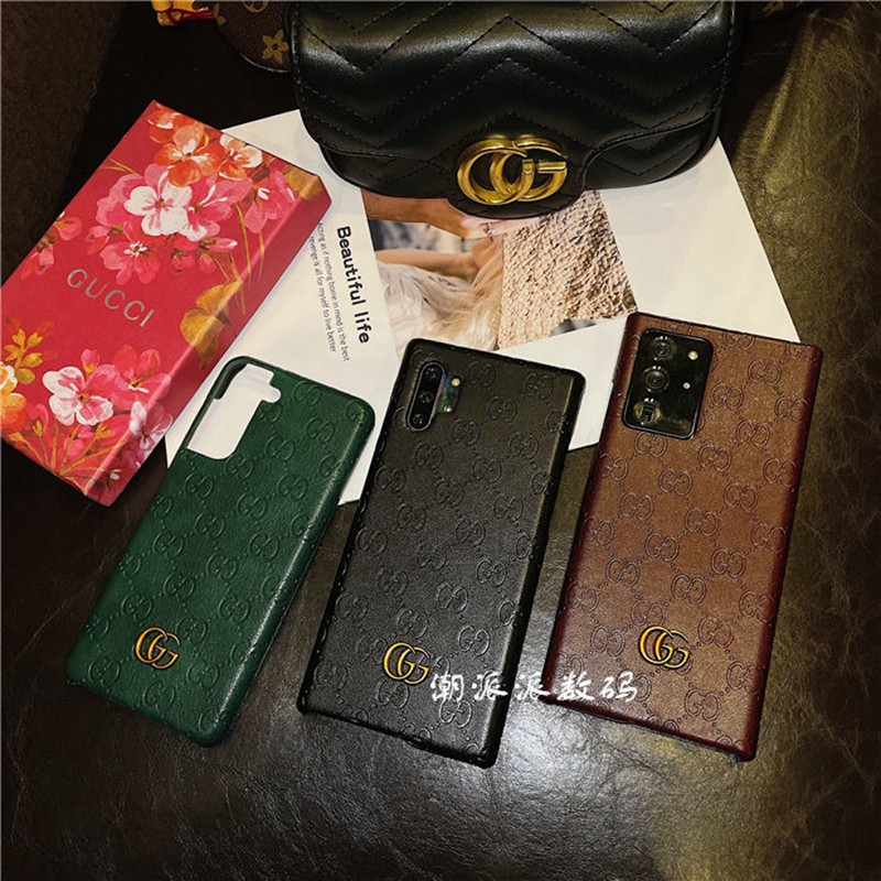 Luxury Leather Apple iPhone Samsung Galaxy s21/s20 Case GG