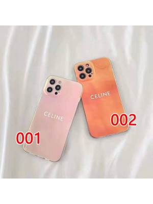 薄型 セリーヌ iPhone13mini/12s proケース 透明感 レディース向け iphone13/12s pro max携帯カバー ブランド Celine キラキラ アイフォン13/12s/12miniケース ピンク オレンジ 2色 きれい