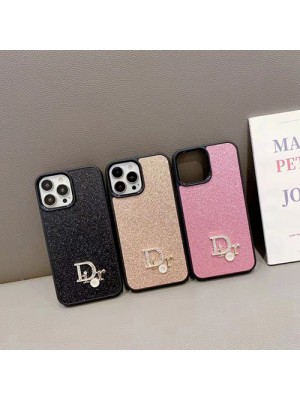 Dior ディオール iPhone14/14pro maxケース ブランド キラキラ 女性向け アイフォン13/14プロケース ラインストーン付き 金属ロゴ iphone12pro maxケース 