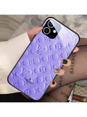 紫 モノグラム ルイヴィトン iphone14Proガラスケース ブランド 綺麗 女性らしい iphone14Pro max/14フルーカバー 9色 メンズ 黒 iphone13Pro max/13Pro/13ペアケース